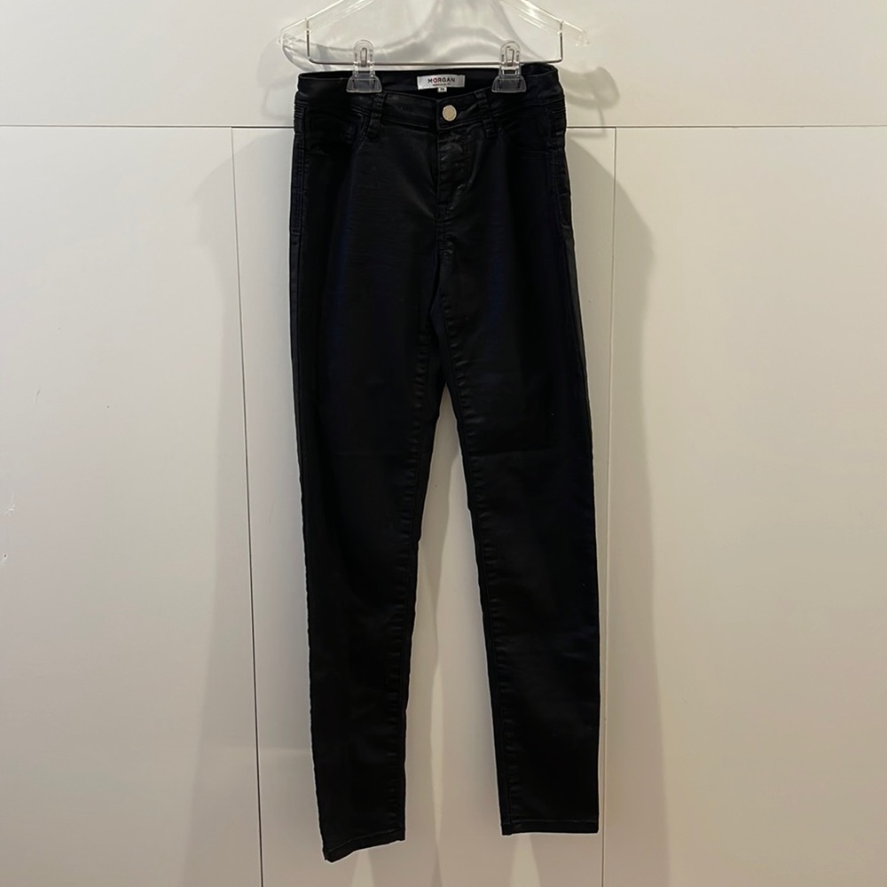 Black shiny pants